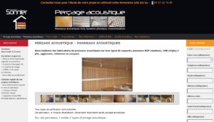 Perçage Acoustique, projet web pour l'entreprise SONNIER, développé par l'agence ARTWYS